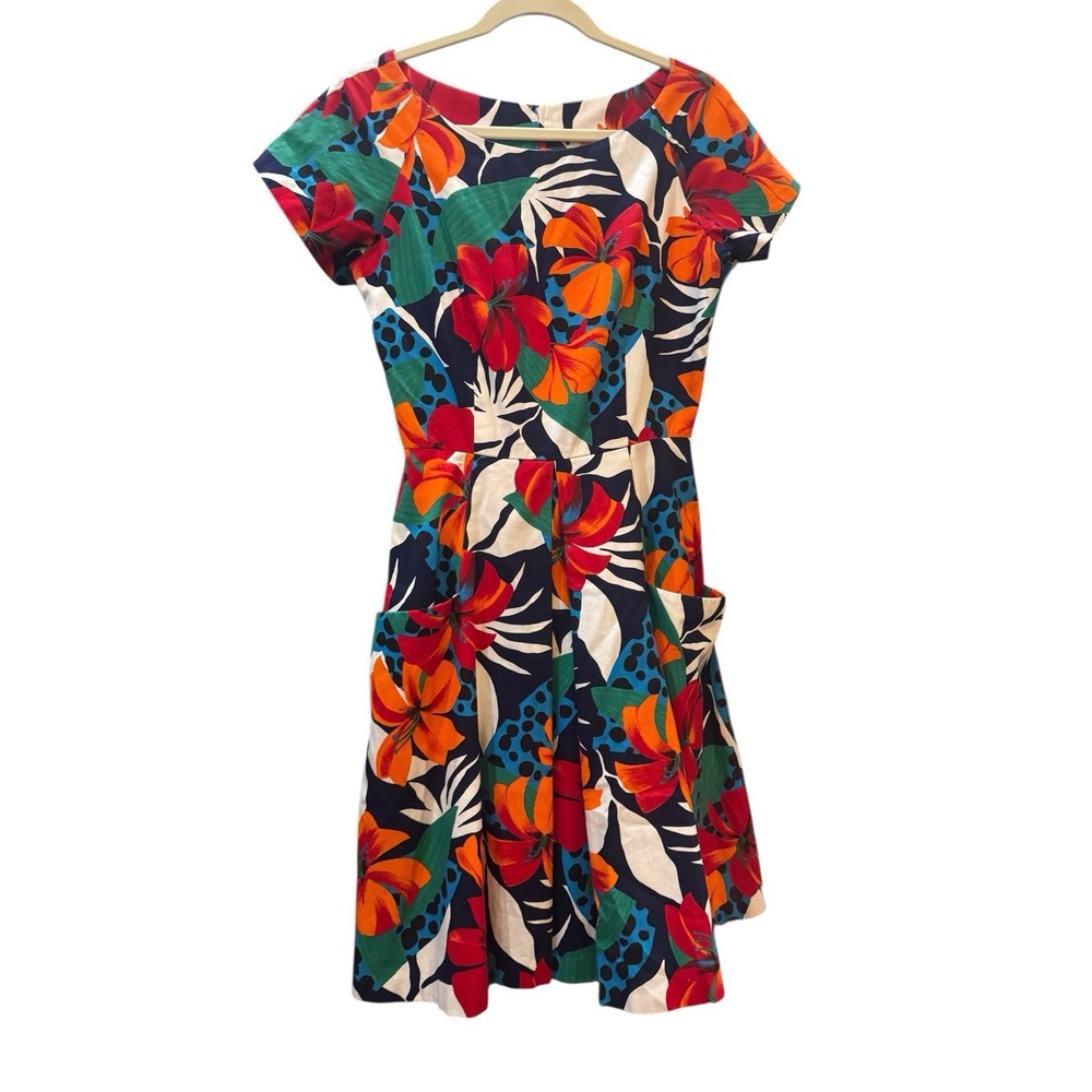 Vintage Howard Wolf 1950s 1960s Fit And Flare Bright Dress Size‎ 6 Tradwife